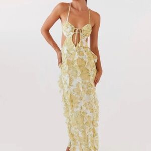 Peppermayo Exclusive - Sunset Kisses Ruffle Maxi Dress - Daffodil